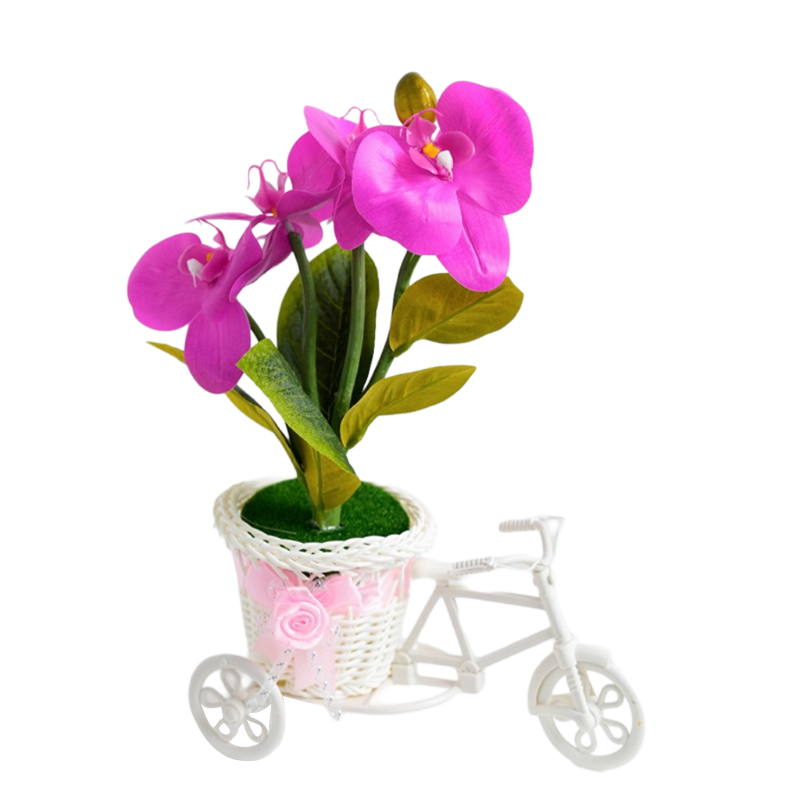 Triciclo orquídeas phalaenopsis simulación de flores falsas carrozas macetas dormitorio sala de estar macetas gabinete de vino mesa mesa de café arte floral decoración pendulo flores detail image 6