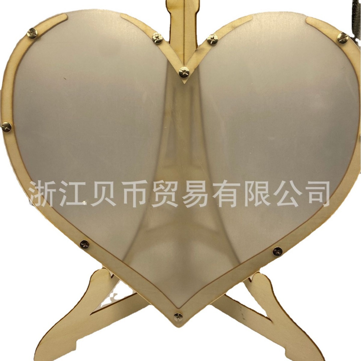 Guest Drop Box: Wooden acrylic heart-shaped wedding guest message box with 80 and 60 hearts to choose from Item Picture