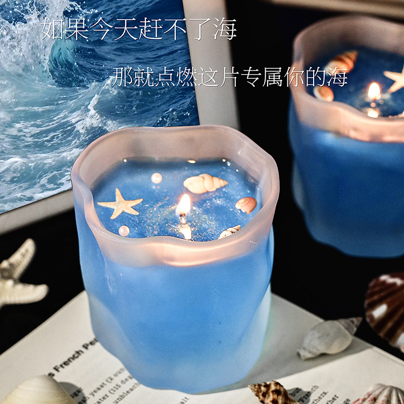 网红可爱伴手礼海洋海螺清香创意香氛香薰蜡烛创意摆件高级氛围感