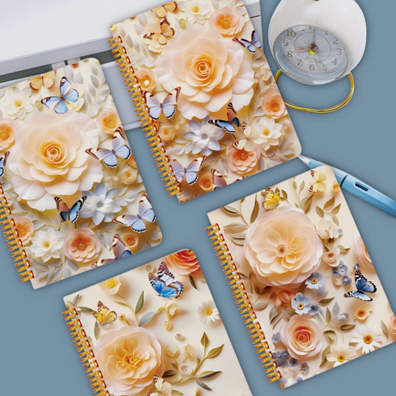 foryou 蝴蝶花线圈notebook笔记本横线现货展示盒
