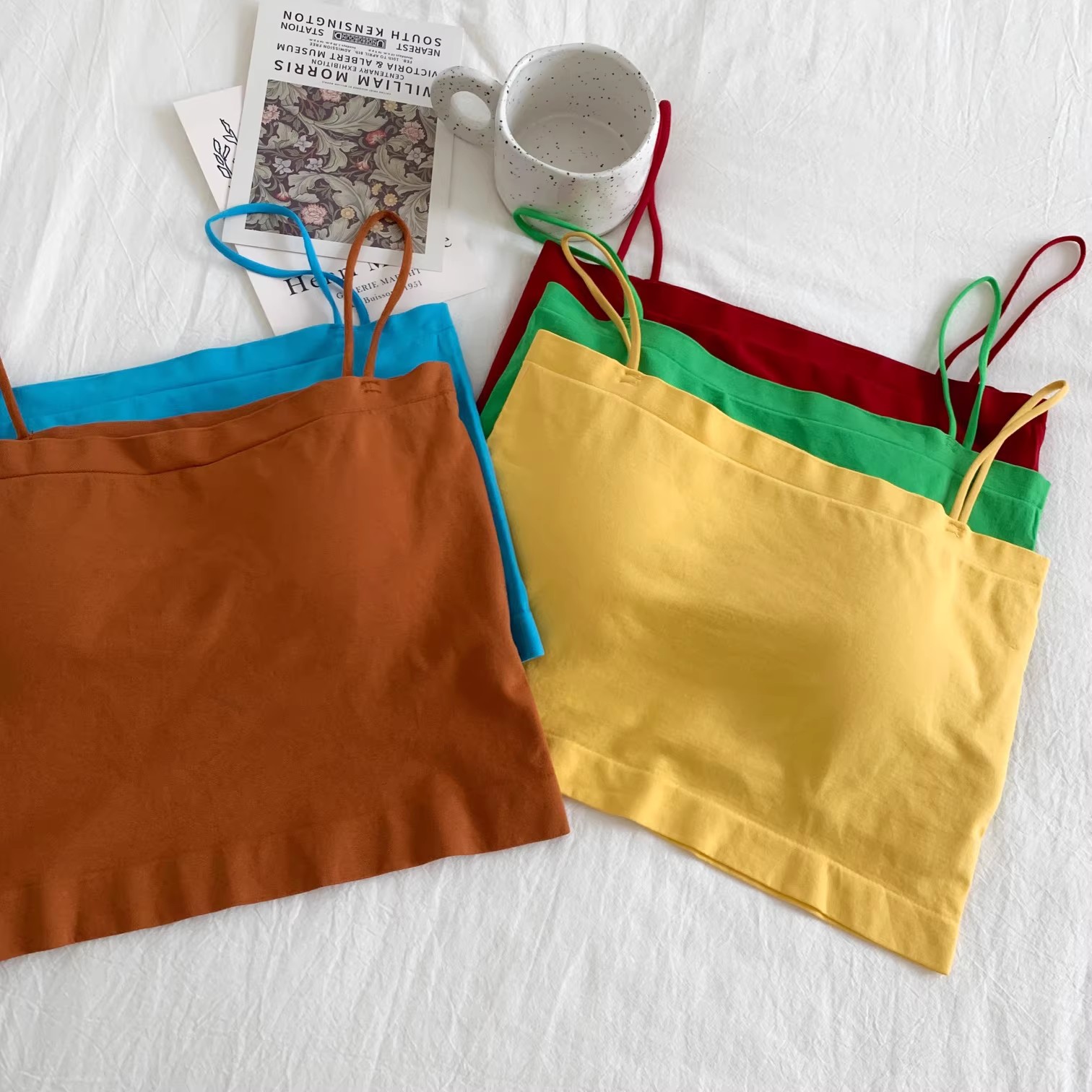 Colorful halter vest for women, summer, thin and versatile, slimming vest, base layer, loose vest top, student style pic 7