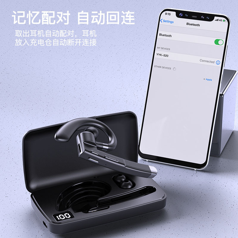 Wholesale of best-selling Ai translation wireless Bluetooth headphones yyk520 single-ear business over-ear noise-cancelling Bluetooth headphones details Picture