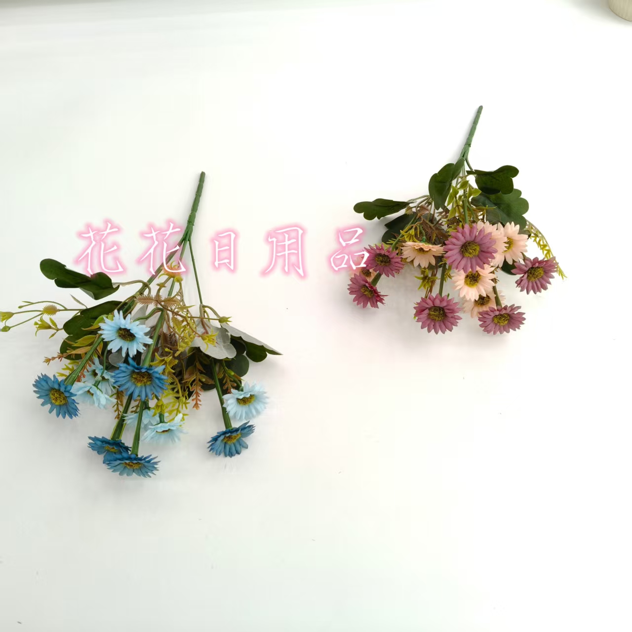 仿真花假花盆景单支6叉油画翡翠菊装饰品详情2