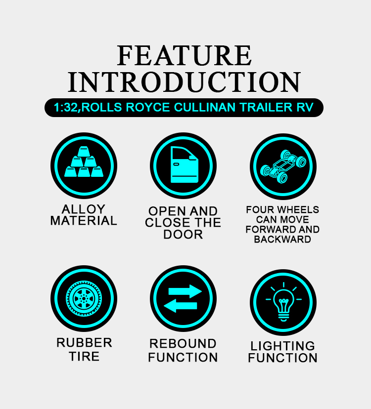 1:32 Rolls-Royce Cullinan trailer RV alloy model Rebound Sound and Light Effect Trendy Art Desktop Decoration Complaint price: ¥48.20 - ¥50.40, starting from 36 pieces pic 2