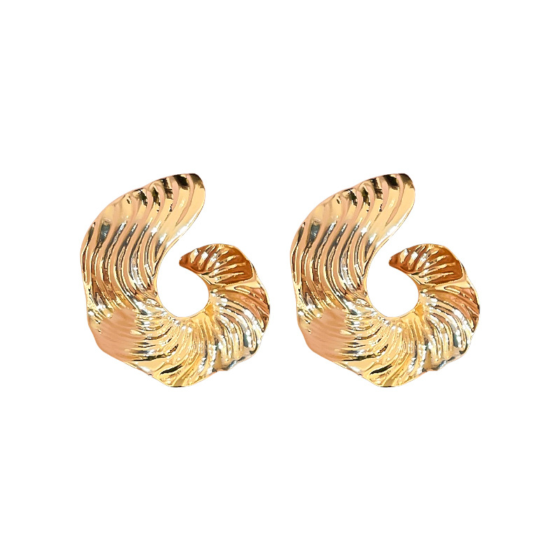 Silver needle irregular geometric pattern stud earrings for women, unique design sense and elegant style, best-selling European and American high-end earrings Item Picture