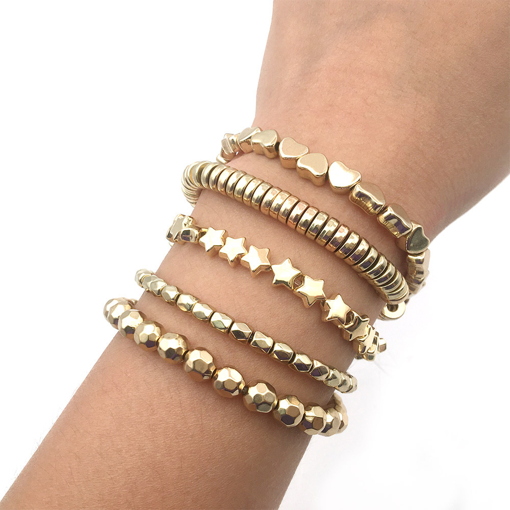 100 oil-sealed and color-preserving CCB beads, round beads, square beads, five-pointed star heart diy handcrafted bead material accessories Specification image