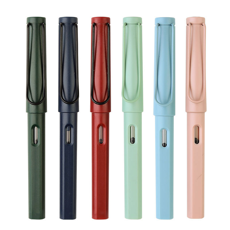 Factory shipment of Weizhuang multi-color fountain pens, student fountain pens, upright writing practice ink, water-ink bag dual-purpose fountain pens wholesale Item Picture