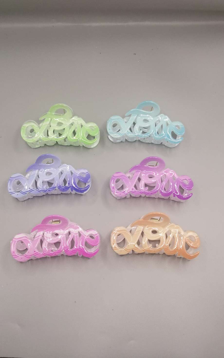 卡通印花塑料抓夹发夹