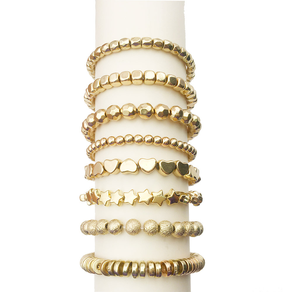 100 oil-sealed and color-preserving CCB beads, round beads, square beads, five-pointed star heart diy handcrafted bead material accessories details Picture