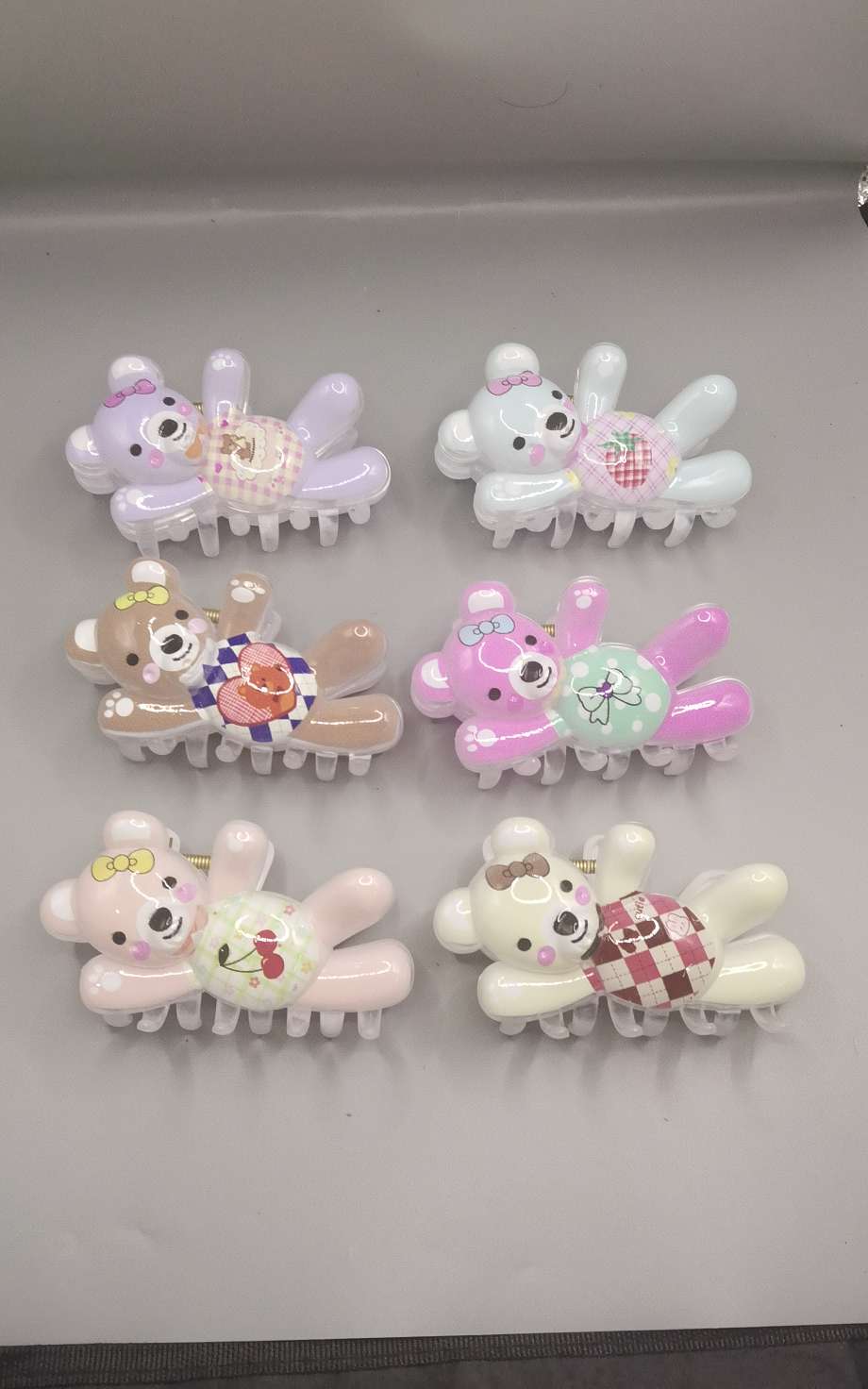 Cartoon printed plastic gripper hairpin detail image 3