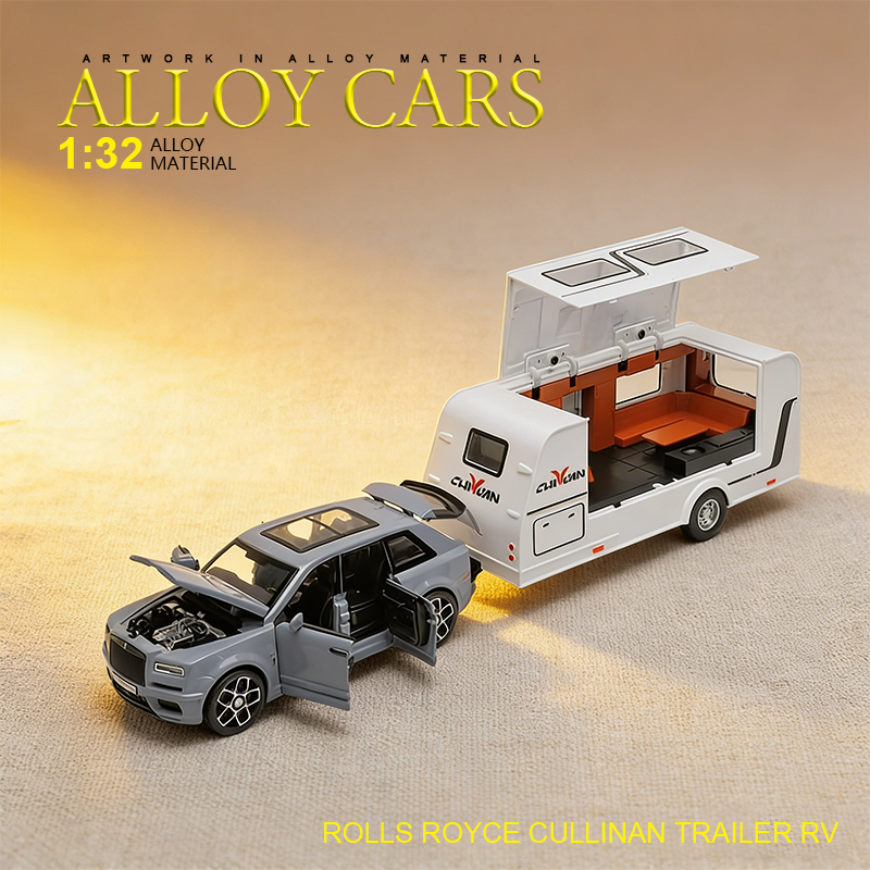 1:32 Rolls-Royce Cullinan trailer RV alloy model Rebound Sound and Light Effect Trendy Art Desktop Decoration Complaint price: ¥48.20 - ¥50.40, starting from 36 pieces