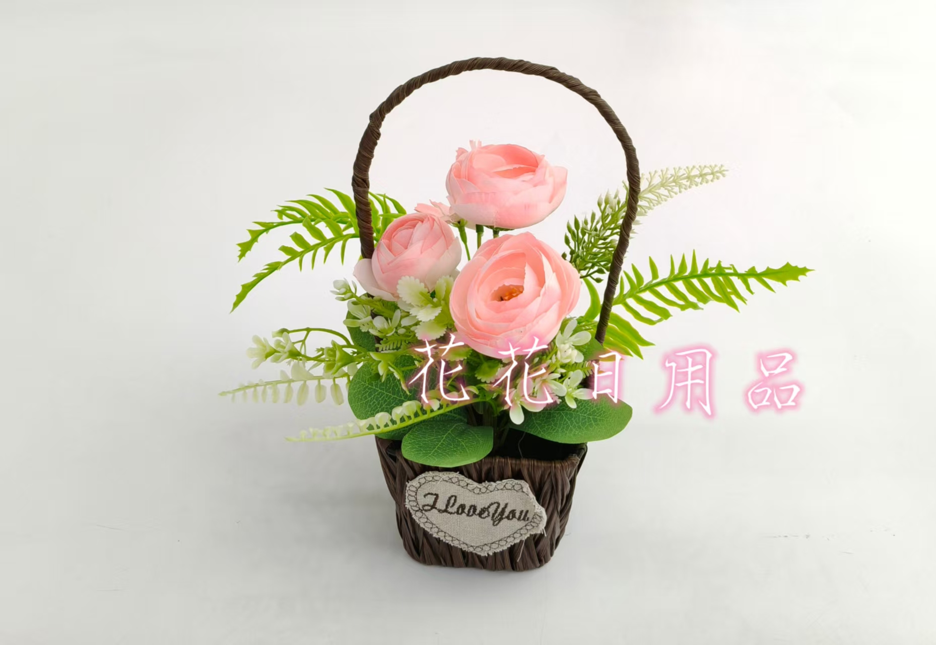 抱抱桶鲜花桶/家居摆件/花篮竹编/柳编篮子/花艺产品图