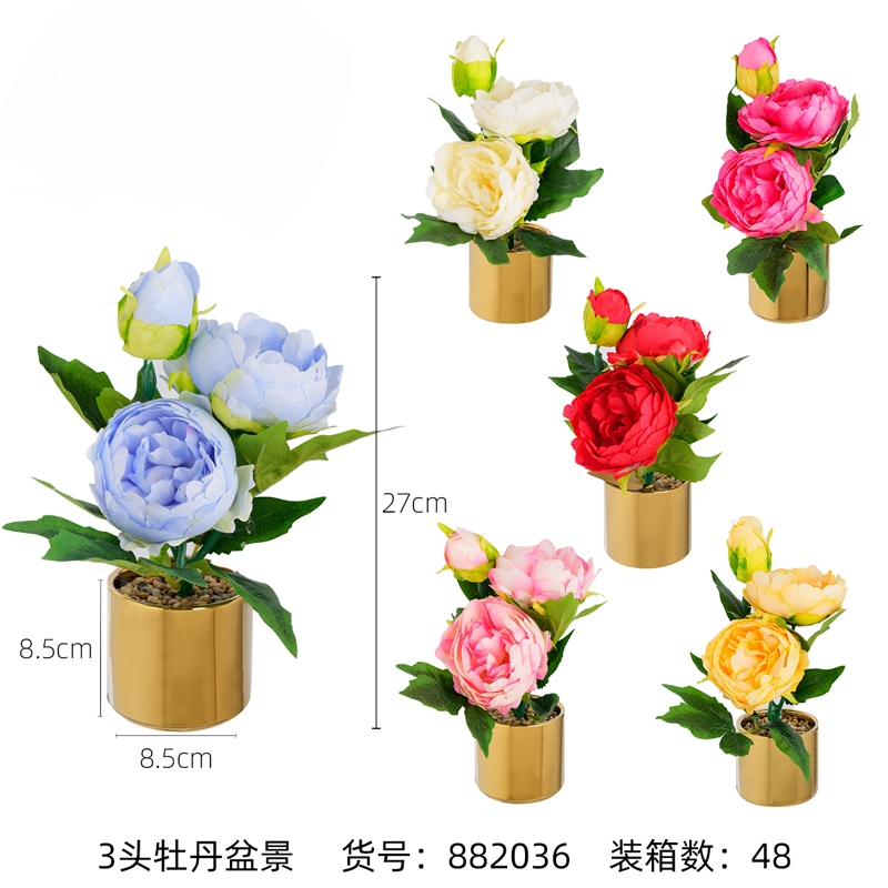 ins simulaciones peonías cerámicas ideas macetas decoración jardinería flores falsas mesa bonsai colocación regalo