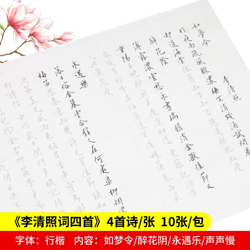 Weizhuang Small Regular Script Brush Calligraphy Copybook for Beginners, Soft Brush Xuan Paper Red Regular Script Brush Set for beginners Specification image