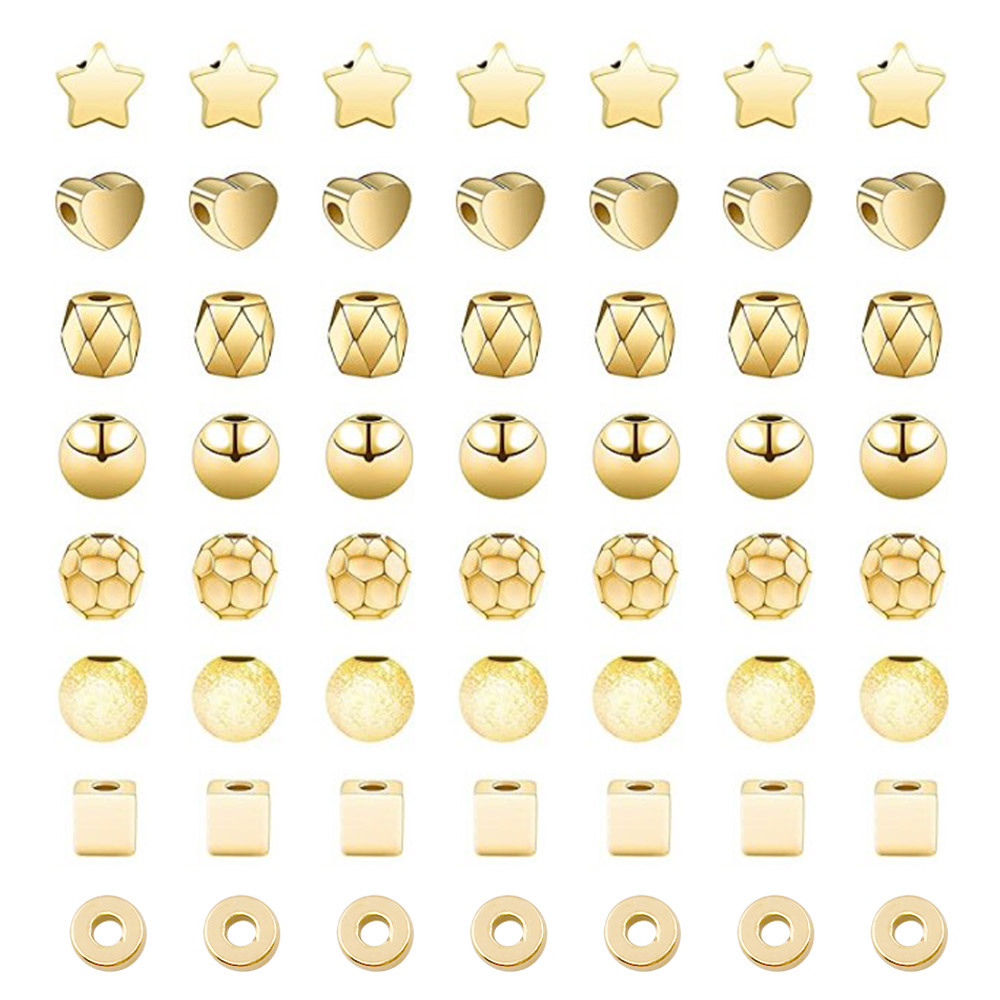 100 oil-sealed and color-preserving CCB beads, round beads, square beads, five-pointed star heart diy handcrafted bead material accessories Item Picture