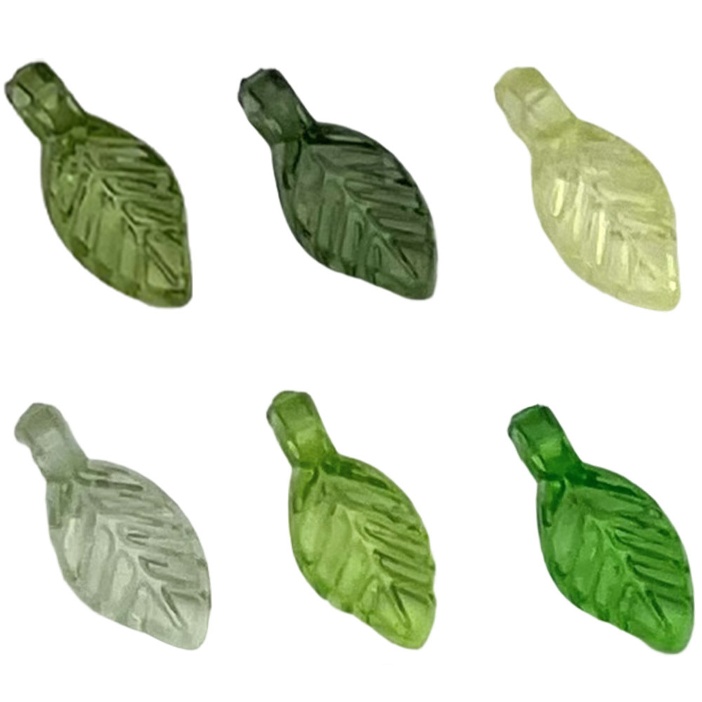 Acrylic mini green transparent small leaves, a variety of DIY handcrafted earrings and beaded jewelry accessories Item Picture