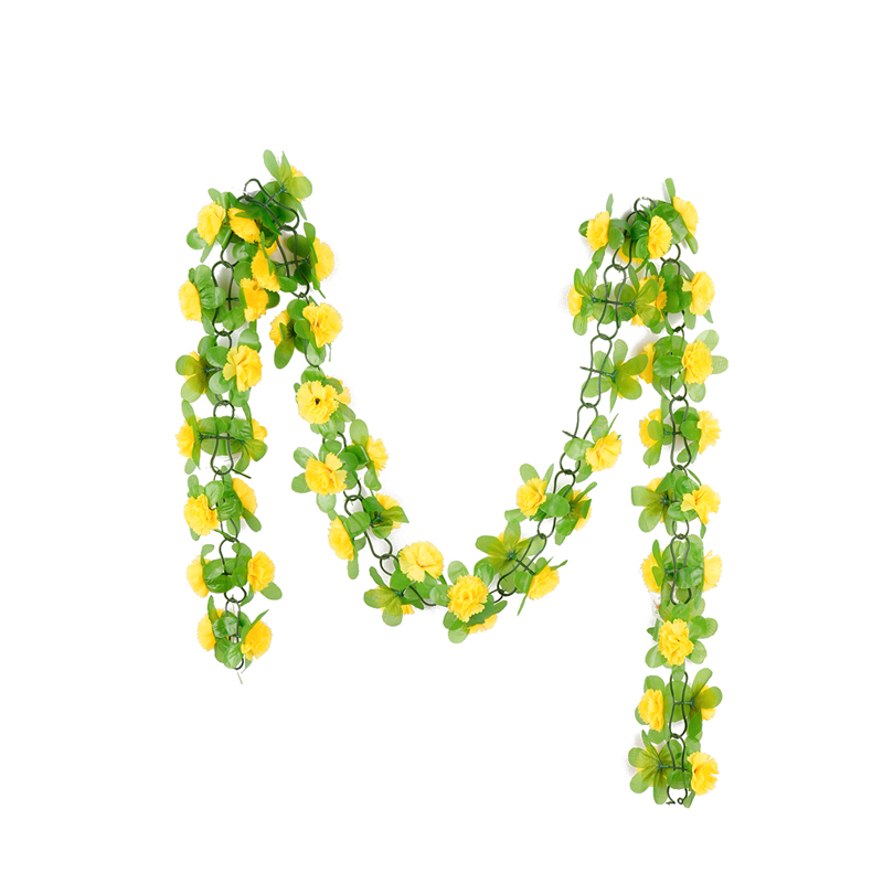 Carnation vine decoration, vine entwined artificial flower hanging pipe, wall hanging, indoor green plant, long strip flower, living room wisteria flower, vine weaving, hotel decoration detail image 4