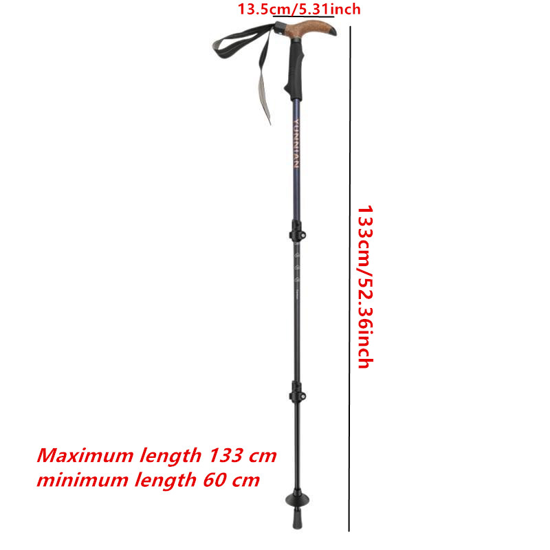 Carbon fiber ultra-light trekking poles, three-section telescopic hiking stick, external lock trekking poles, trekking poles, walking stick, walking stick, elderly outdoor Newcastle trekking poles, outdoor sports Item Picture