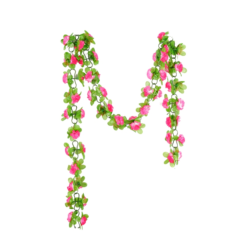 Carnation vine decoration, vine entwined artificial flower hanging pipe, wall hanging, indoor green plant, long strip flower, living room wisteria flower, vine weaving, hotel decoration detail image 2