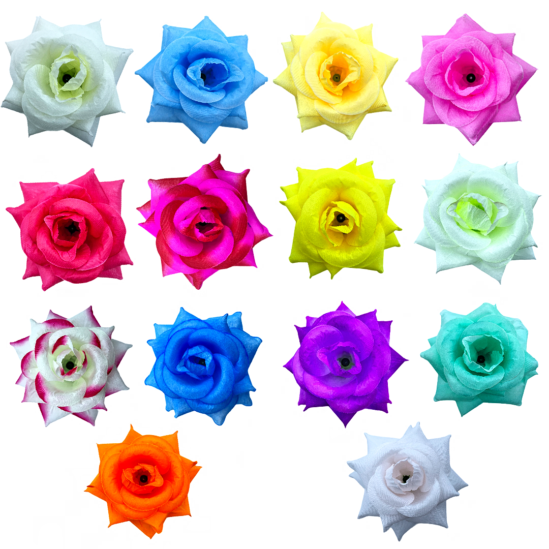 Semi-finished artificial flower pieces, artificial rose, anti-real four-edge rolled rose flower pieces