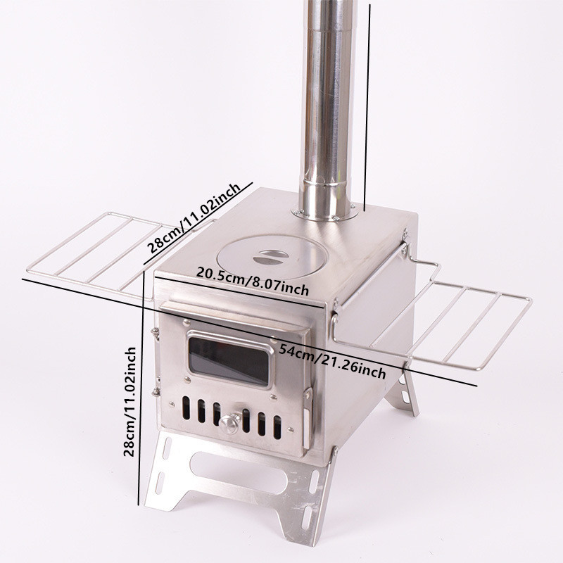 2030 New model Barbecue grill, small wood-fired stove, outdoor barbecue, wild heating tent, multi-functional smokeless folding stove Application Scenario