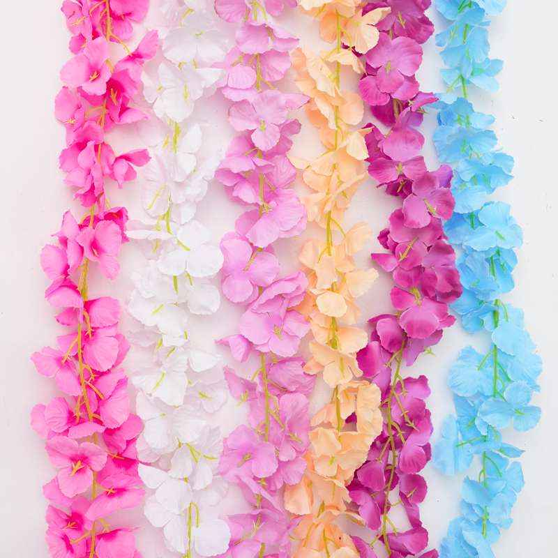 Artificial morning glories, artificial flowers, suspended ceiling flower vines, indoor wedding decoration vines, plastic vines, plants, artificial flowers, waterfalls, artificial plant walls details Picture