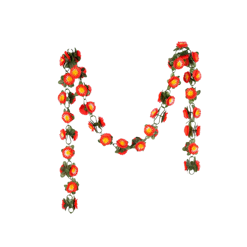 Chrysanthemum chain, wicker decoration, wicker entanglement, artificial flower hanging pipe, wall hanging, indoor green plant, long strip flower, living room wisteria flower, wicker weaving artificial flower detail image 3