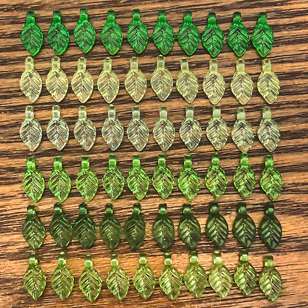 Acrylic mini green transparent small leaves, a variety of DIY handcrafted earrings and beaded jewelry accessories