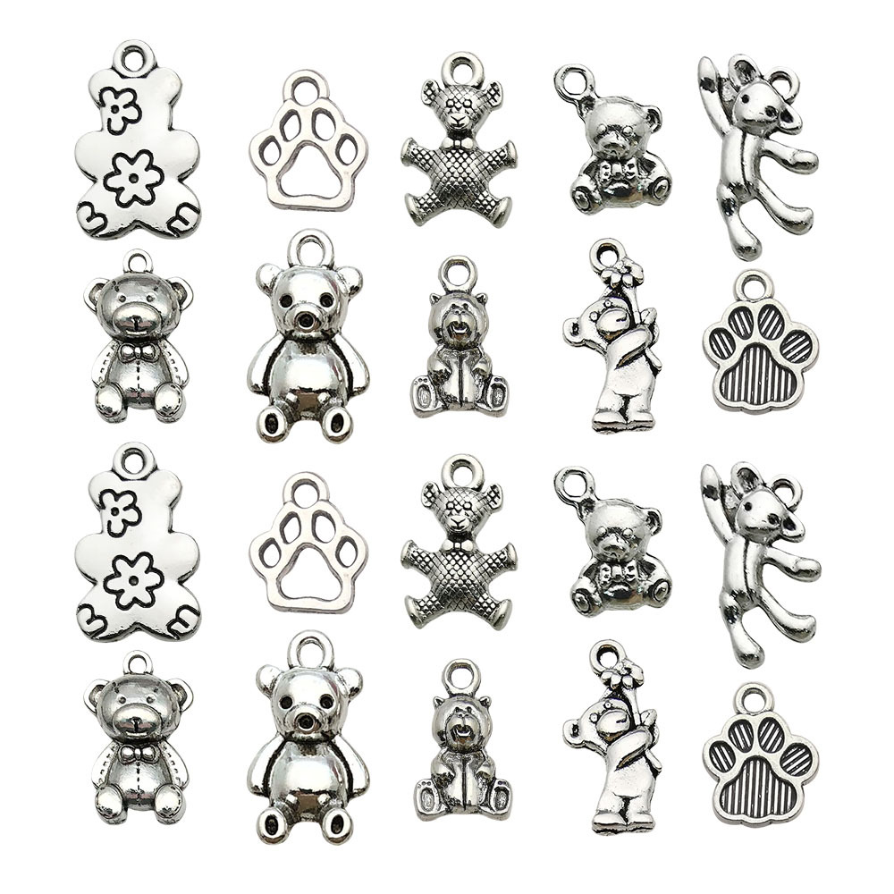 Ancient silver alloy toy bear animal series pendants, pendants, diy bracelets, necklaces, keychains, accessories Item Picture