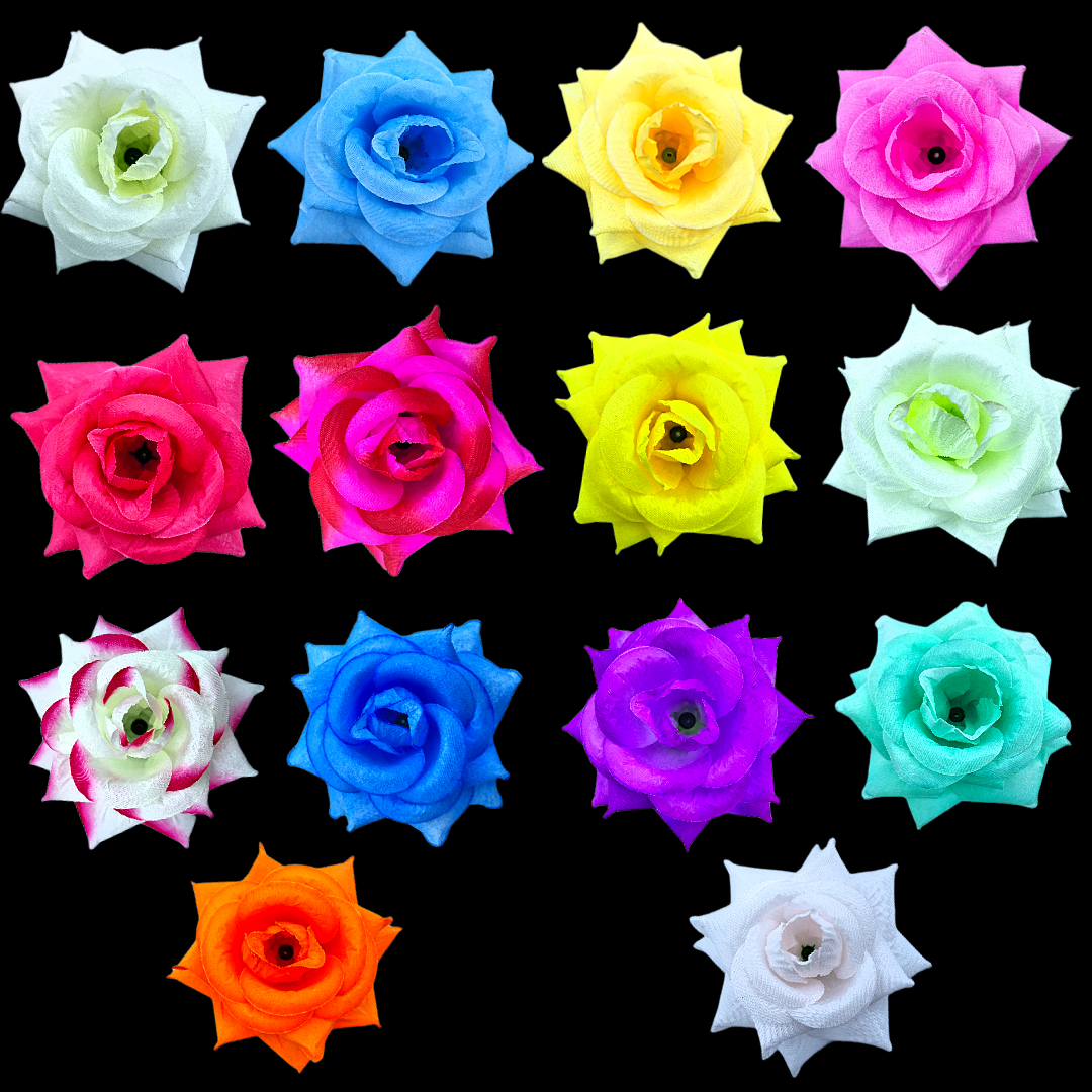 Semi-finished artificial flower pieces, artificial rose, anti-real four-edge rolled rose flower pieces Item Picture