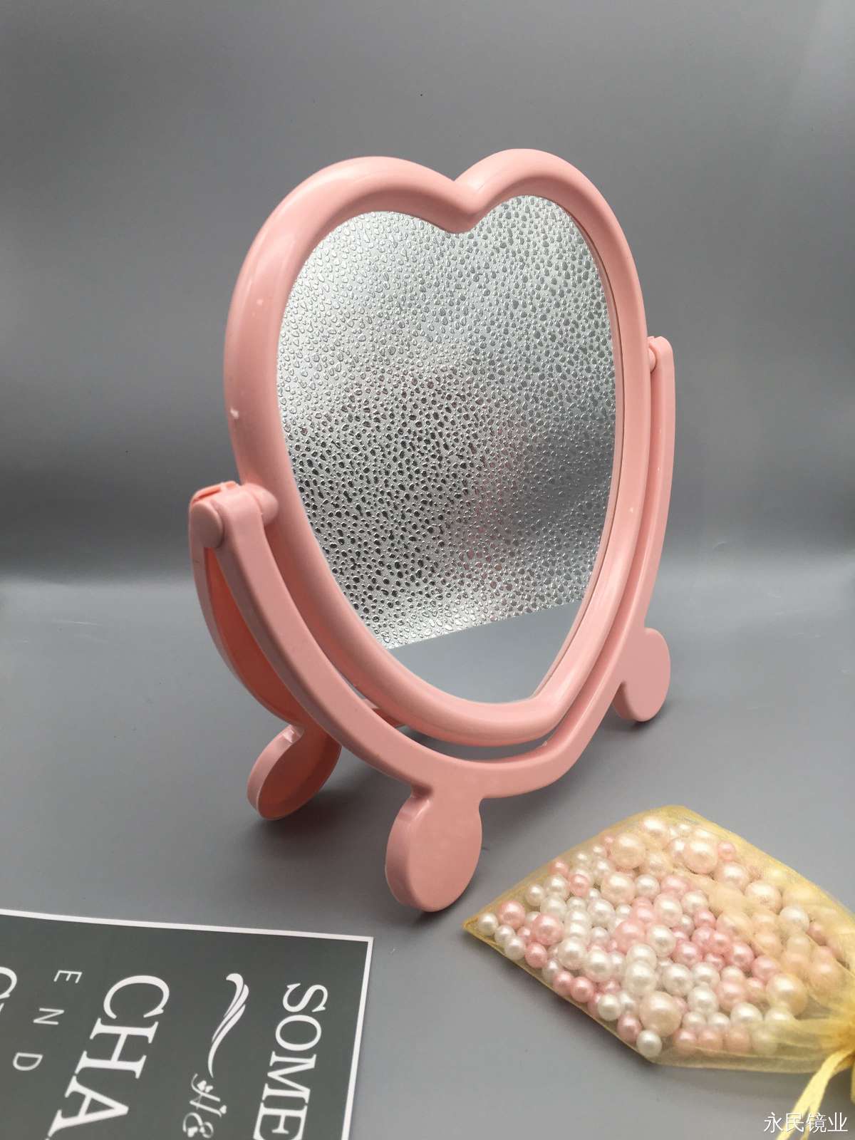 【永民镜业】078大号心形化妆镜 出口外贸 精美设计镜面清晰明亮