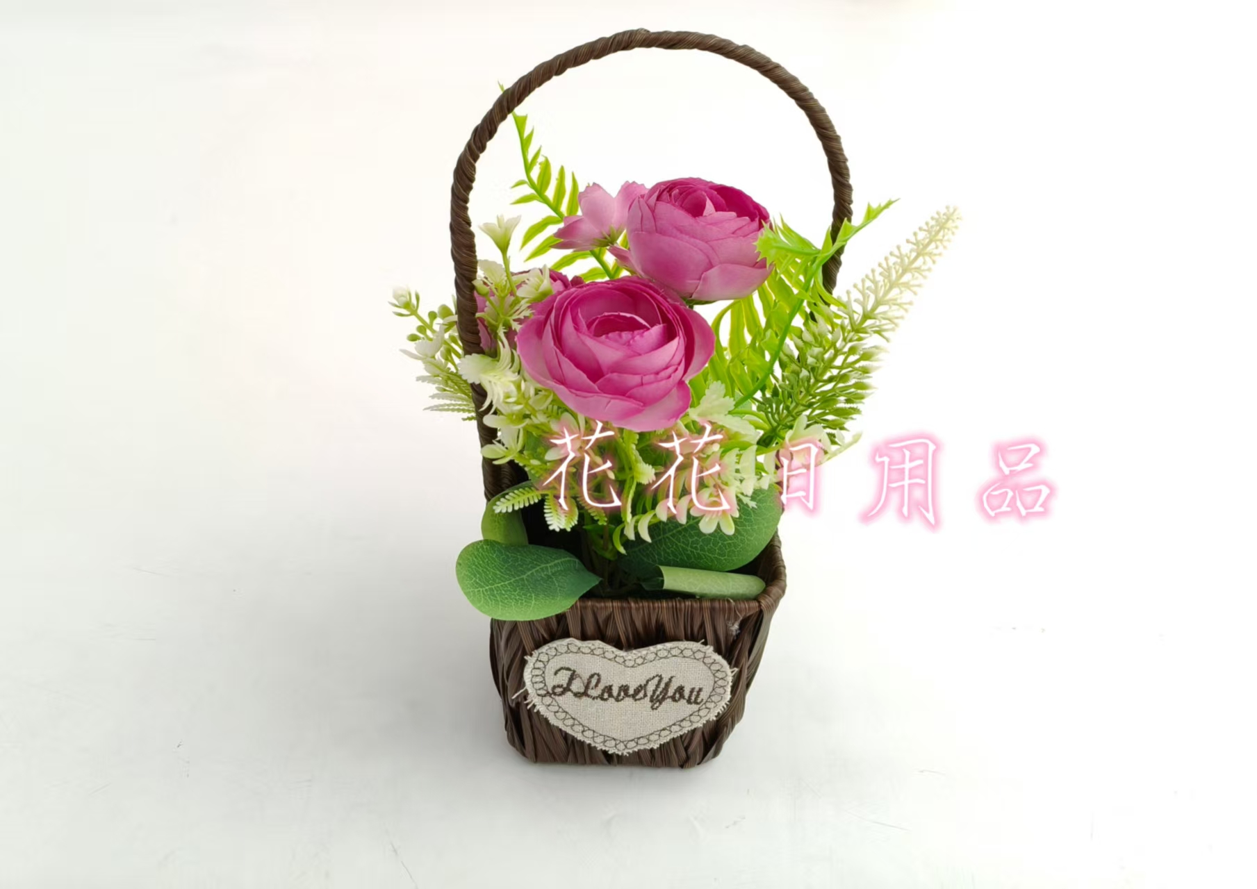 抱抱桶鲜花桶/家居摆件/花篮竹编/柳编篮子/花艺细节图