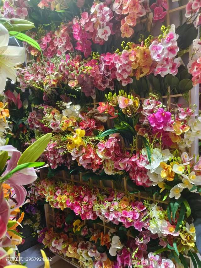 Lily vine decoration, artificial flower entwined, pipe hanging, wall hanging, indoor green plant, long strip flower, living room vine weaving artificial flower, wisteria flower detail image 17