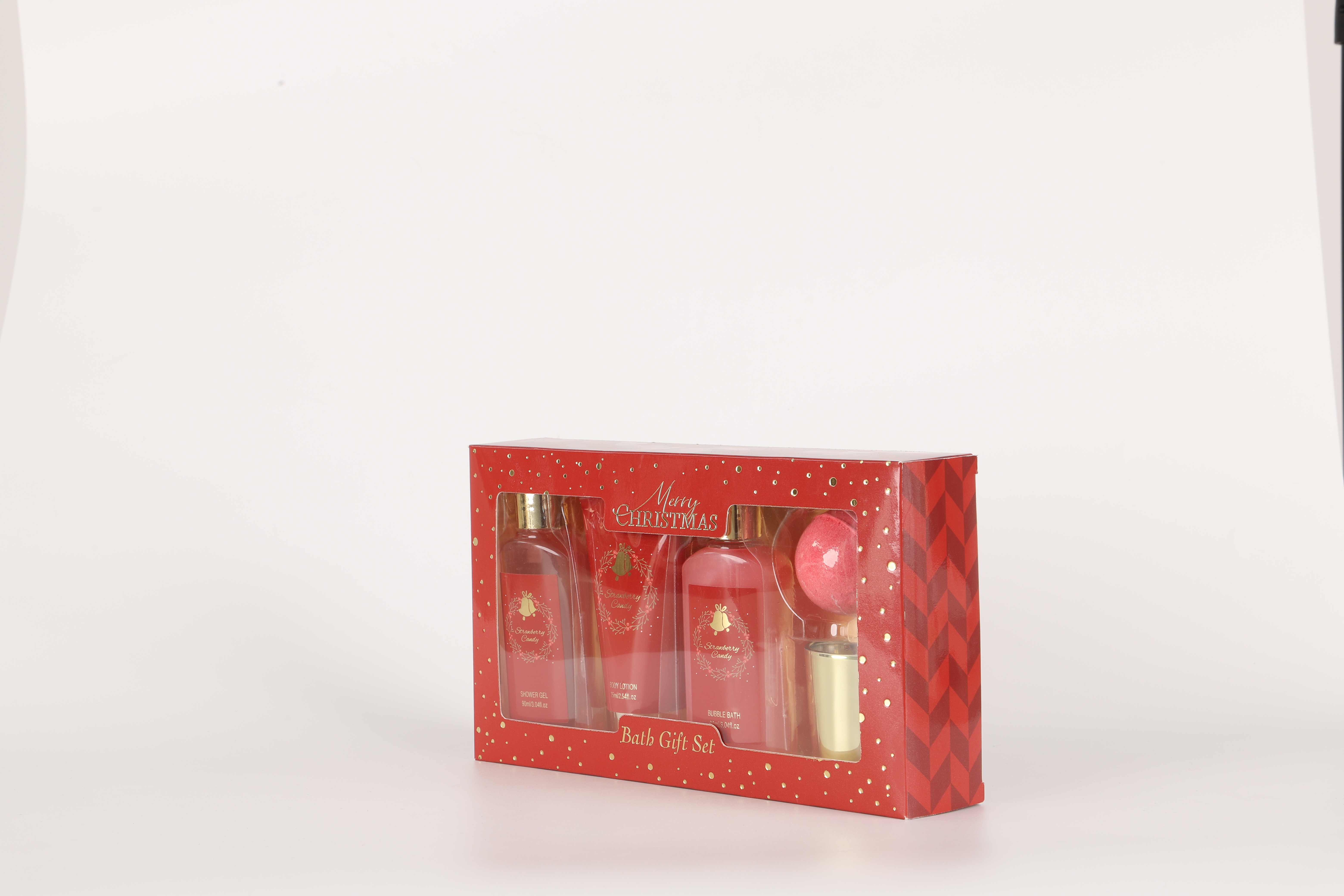Bathroom gift set, multi-functional bathroom supplies set, bubble body wash, body lotion, scented candles, explosive salt, excellent gift items, Christmas-themed gift box, home bathroom gift box Specification image