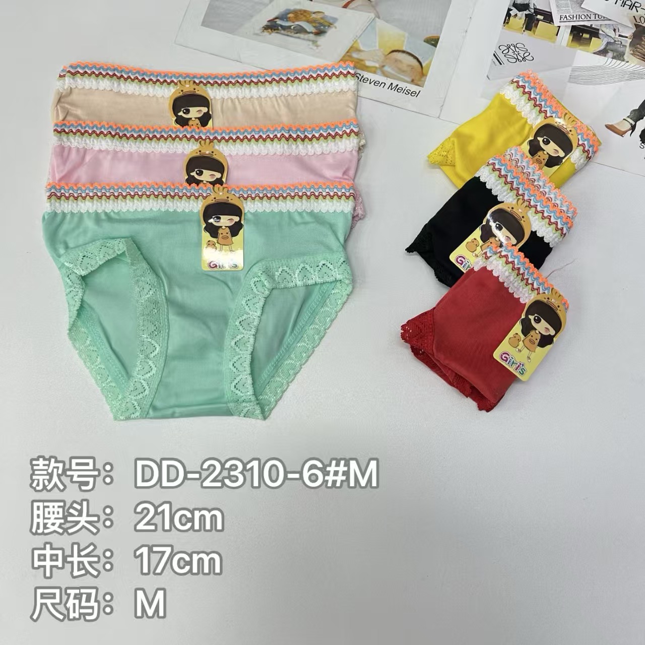DD-2310-6# Children's Underwear for export to the Middle East and Africa, colorful woven embroidered lace children's underwear, comfortable and breathable underwear for women, QNI full figure
