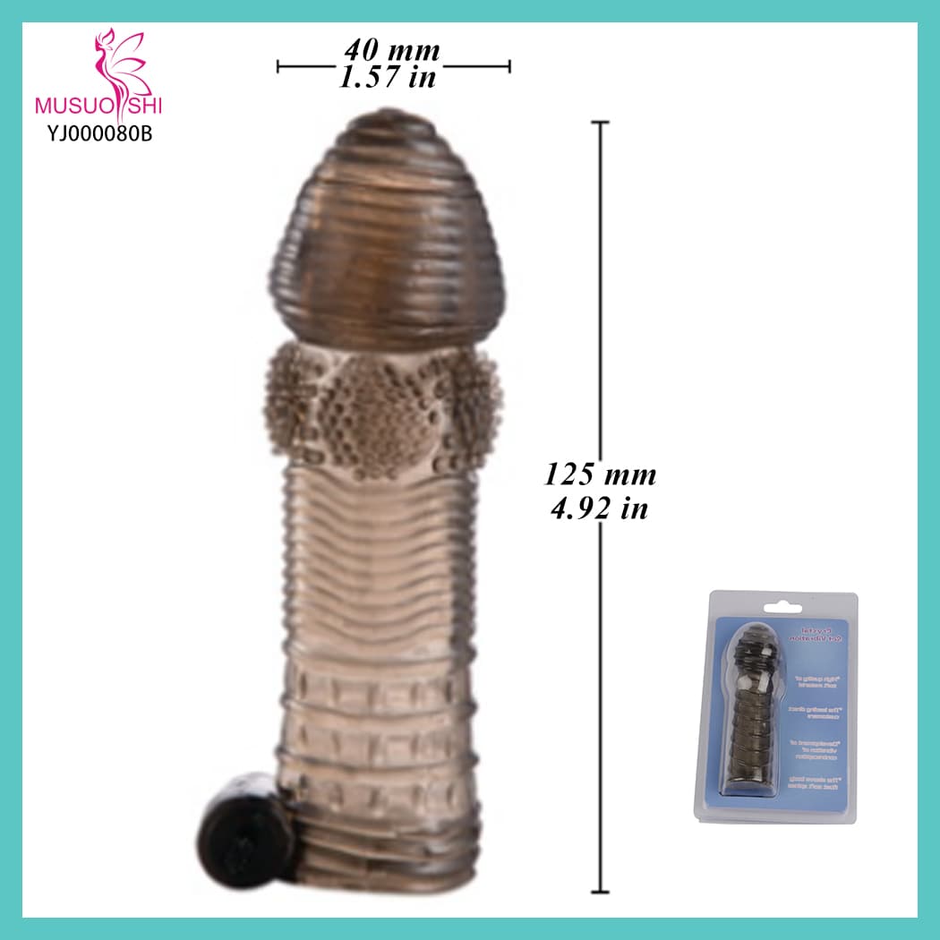 YJ000080B Wholesale Male Delay Pennis Ring Battery Toys Sex Adult Cock Ring Vibrator Sex Toys for Men 125mm Vibrating Cock Ring with Textured Design full figure