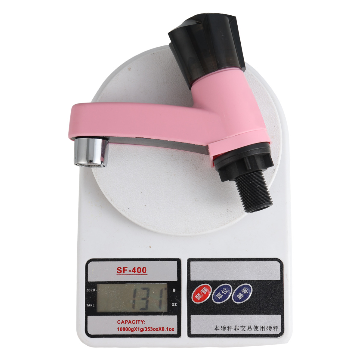 面盆龙头合金/面盆龙头/不锈钢浴室水龙头/面盆龙头钛金/按压式排水口塞白底实物图