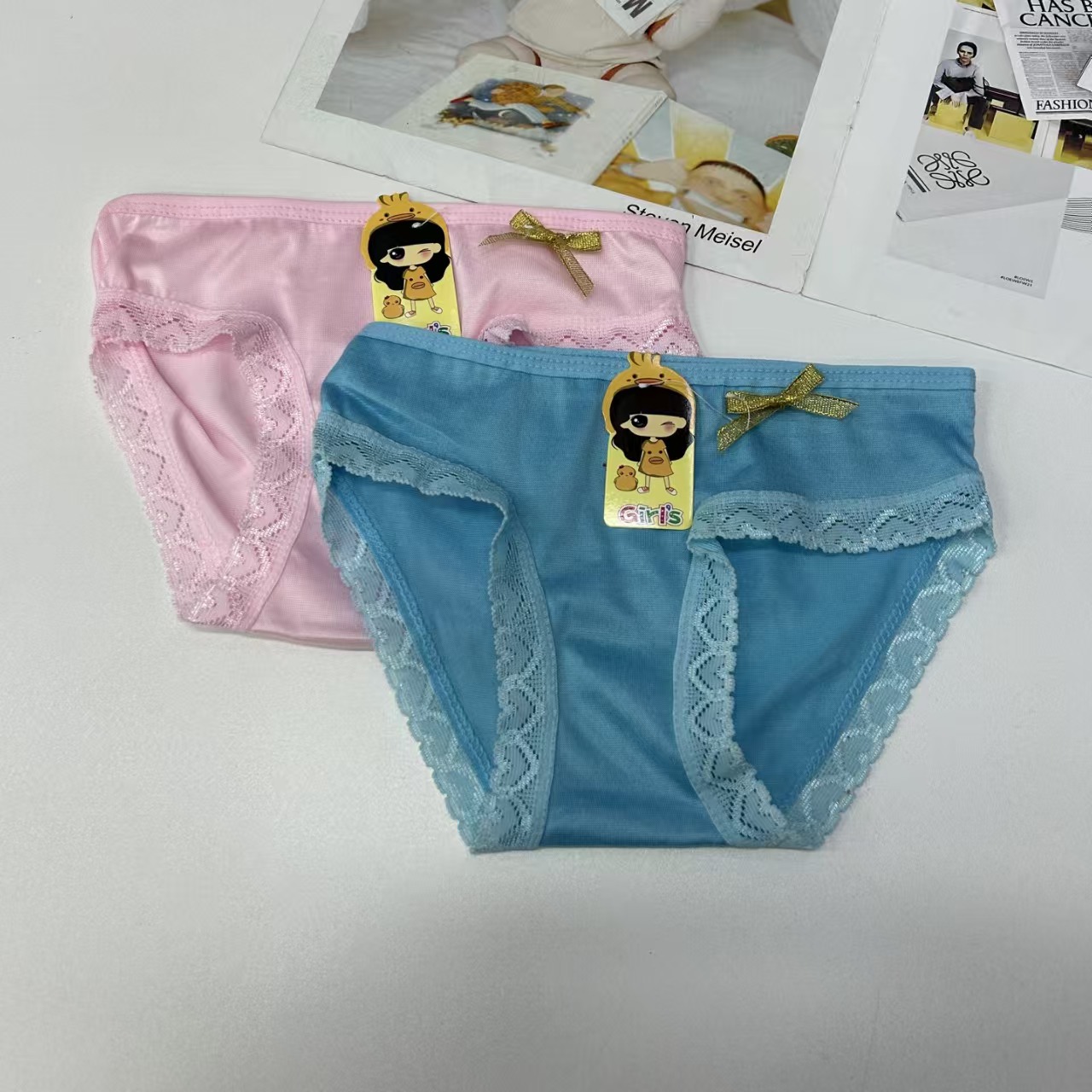 DD-516# Export Underwear Mixed color women's Underwear Children's Clothing Solid color bow decoration Children's underwear Simple and cute style Women's third grade Underwear Underwear Women QNI Application Scenario
