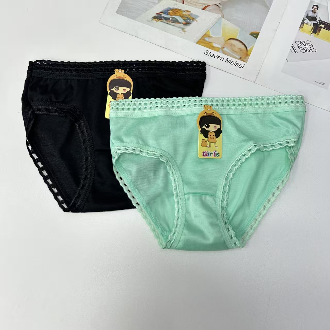DD-4602# Export Middle East and Africa children's underwear Woven embroidery lace Children's underwear Comfortable Breathable underwear women QNI Application Scenario