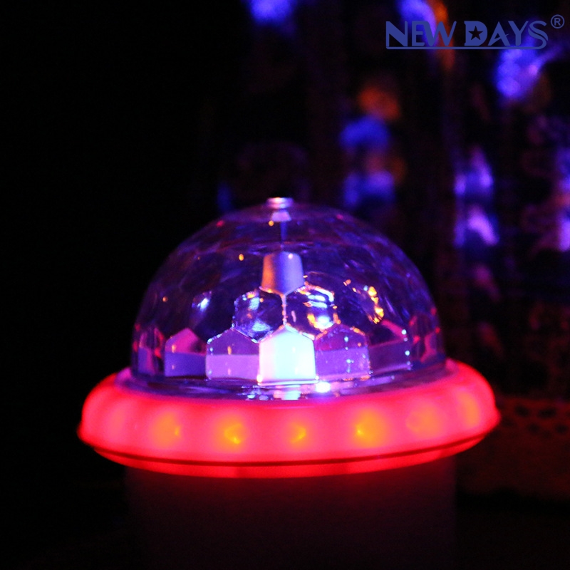 NEWDAYS brand cross-border new LED rocket charging music magic ball, home flash ambient light, color-changing stage light, party laser crystal magic ball light ambient light details Picture