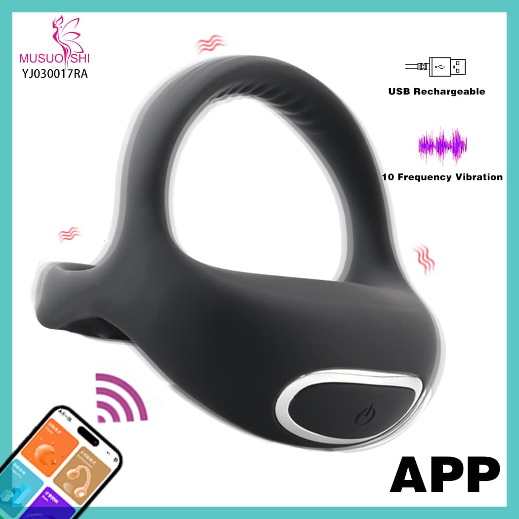 YJ030017RA Hot Selling App control  Male Penis Cock Ring Vibrator Sex Toys for Man Male Delay Ejaculation Adult Products full figure