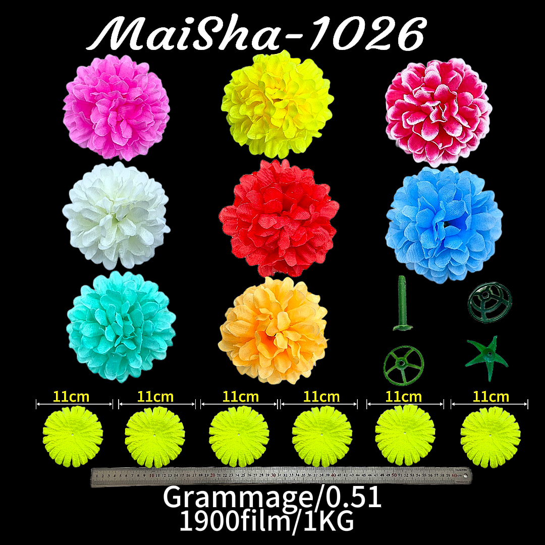 Artificial flower slices with various colors of flowers and artificial longevity chrysanthemums are called jin flower slices handicrafts details Picture