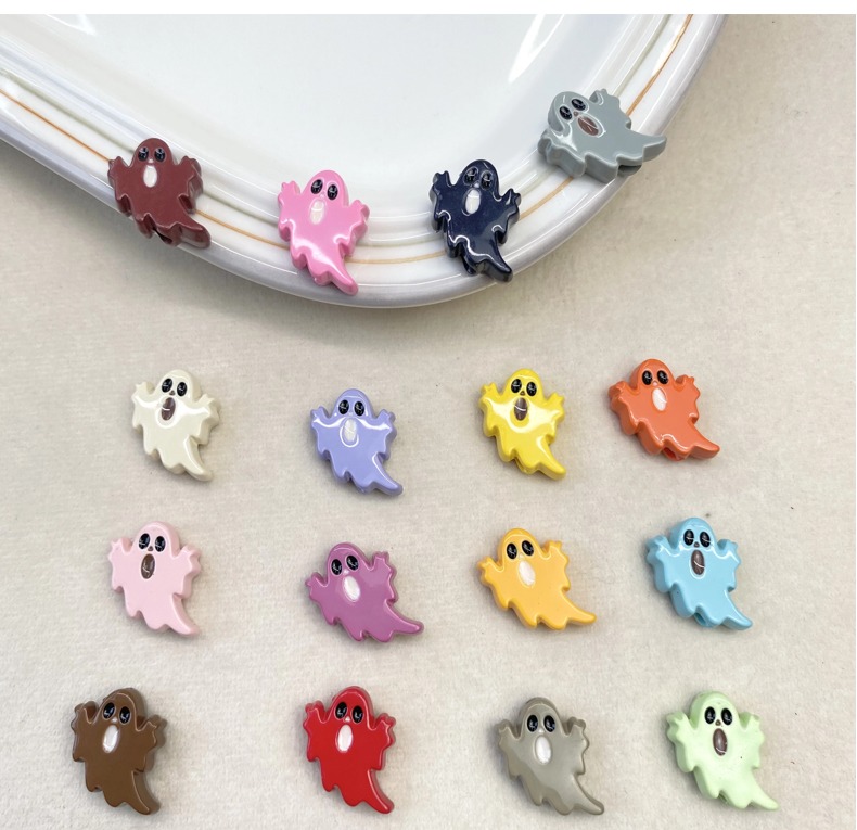 Acrylic baked paint ghost /diy mobile phone chains, keychains, bags, pendants, accessories, materials, loose beads wholesale pic 1