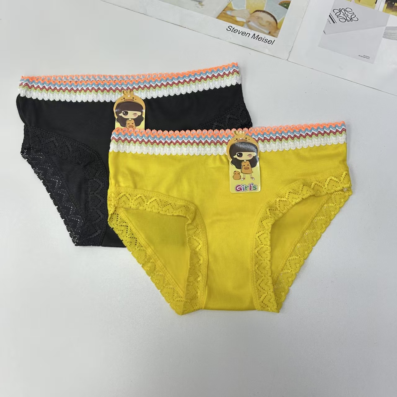 DD-2310-6# Children's Underwear for export to the Middle East and Africa, colorful woven embroidered lace children's underwear, comfortable and breathable underwear for women, QNI details Picture