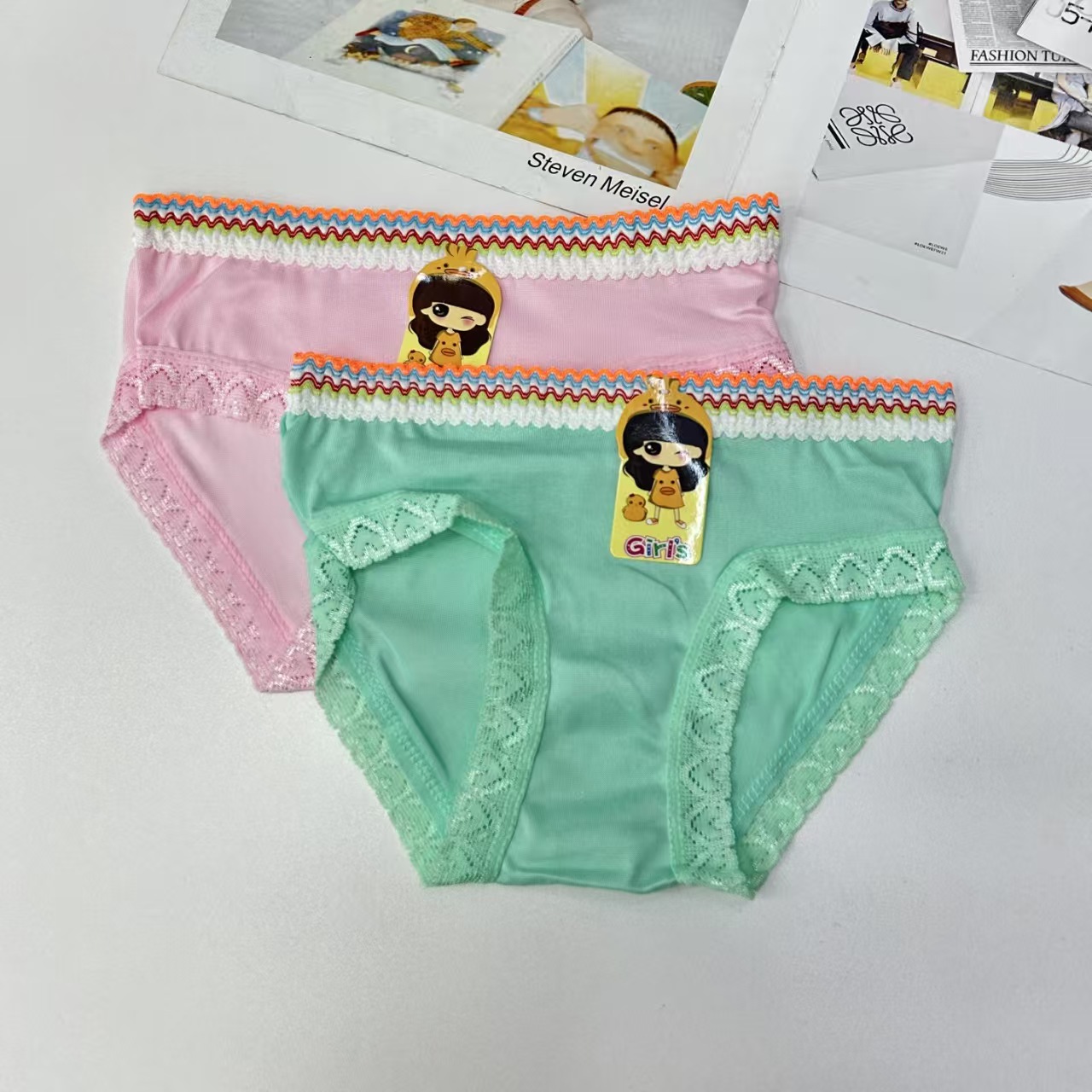 DD-2310-6# Children's Underwear for export to the Middle East and Africa, colorful woven embroidered lace children's underwear, comfortable and breathable underwear for women, QNI Application Scenario