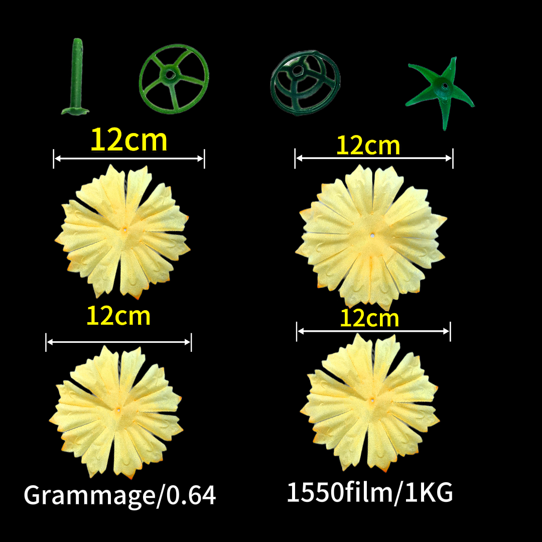 Simulated chrysanthemum flower sheets, flame chrysanthemum flower accessories, non-woven fabric weighing flower sheets, various colors and patterns customized Specification image