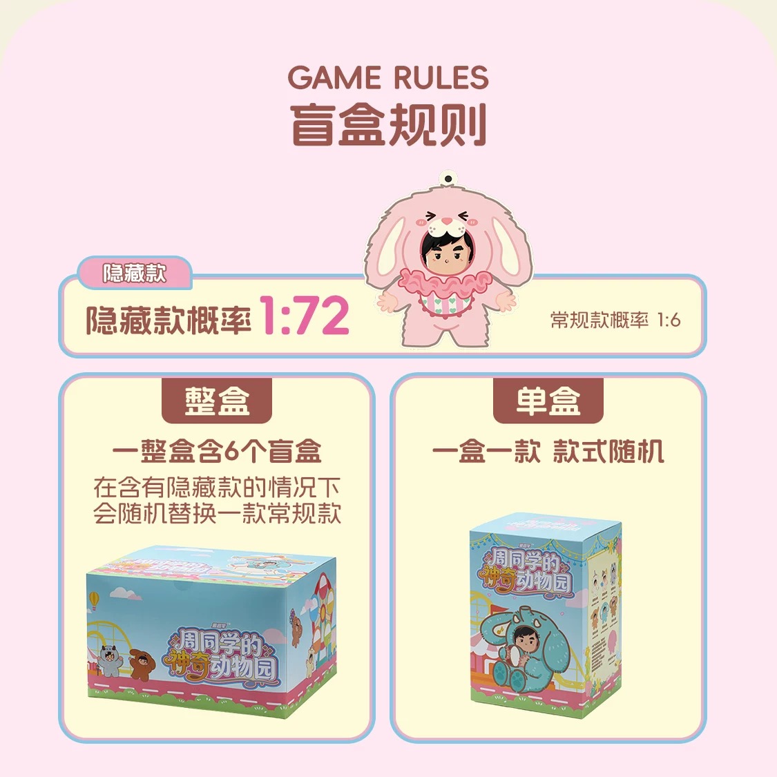 Jay Chou's official and genuine peripheral products, the "Jay Chou's Magic Zoo Series" blind box, including seven types of cartoon plush toys, cute amusement park trendy toys, figurines, car keys, pendants, ornaments, blind boxes, and plush toys Application Scenario