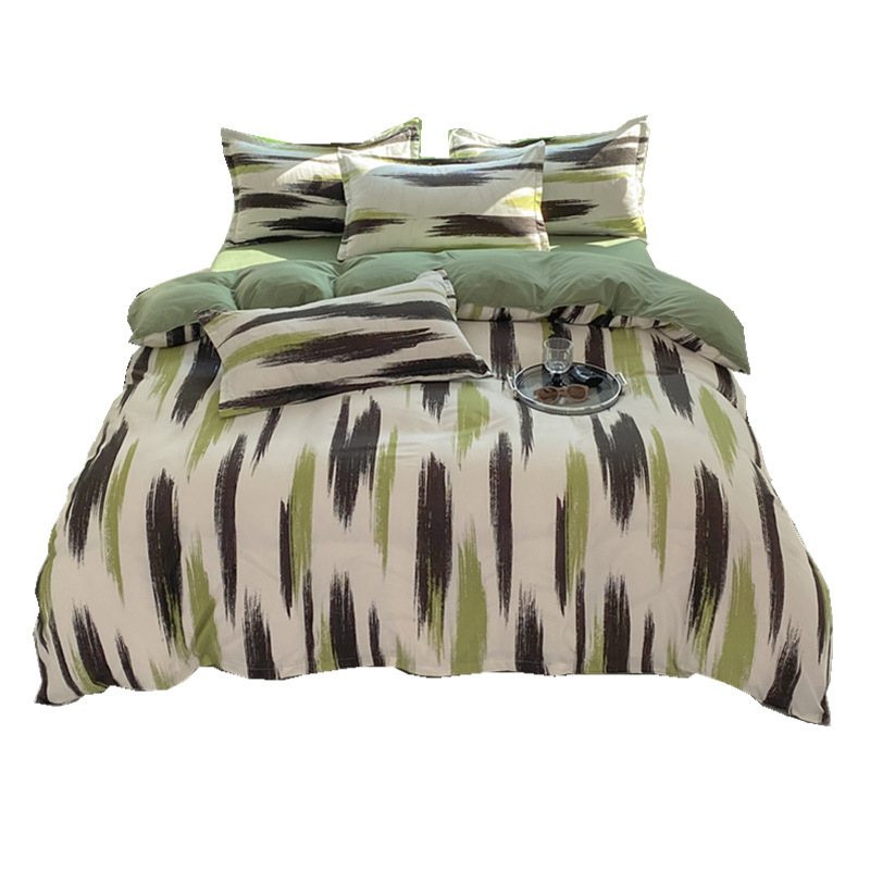 Factory direct supply of bedding: four-piece set, bed sheet and quilt cover, three-piece set, dormitory single quilt cover, single quilt cover, simple style Item Picture
