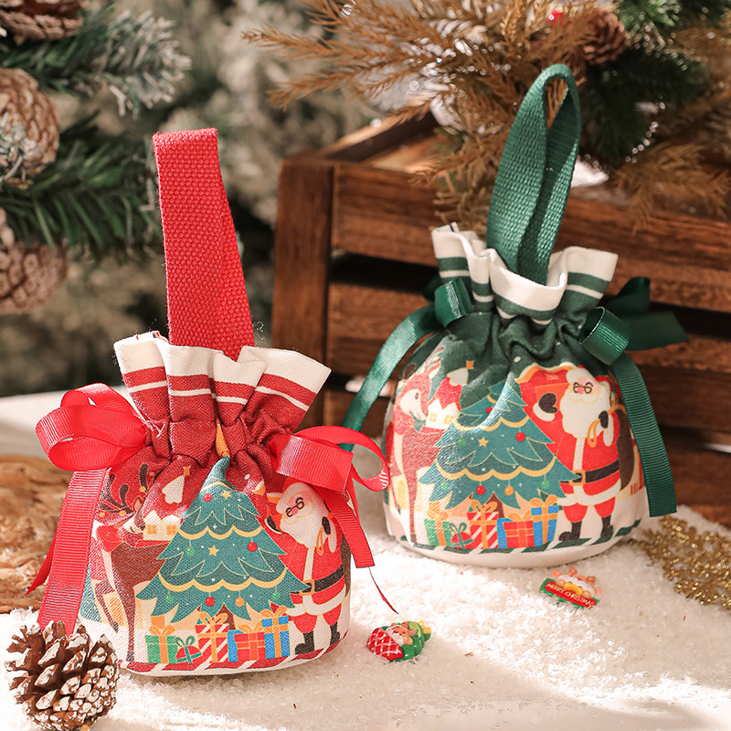 New 2025 Creative hand-held canvas Apple Bag Christmas Gift Bag, Christmas Eve Apple Gift Box, Christmas present Specification image