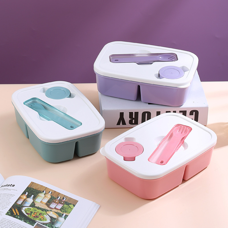 H226-388 compartments microwave-heated bento box, portable lunch box, sealed lunch box set with tableware, lunch box detail image 2